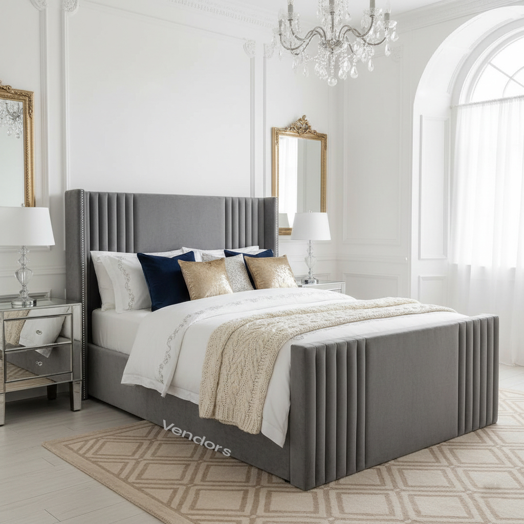 narlton steel Birla Wing Bed Frame With Ottoman Storage & mattress Options - Image 1